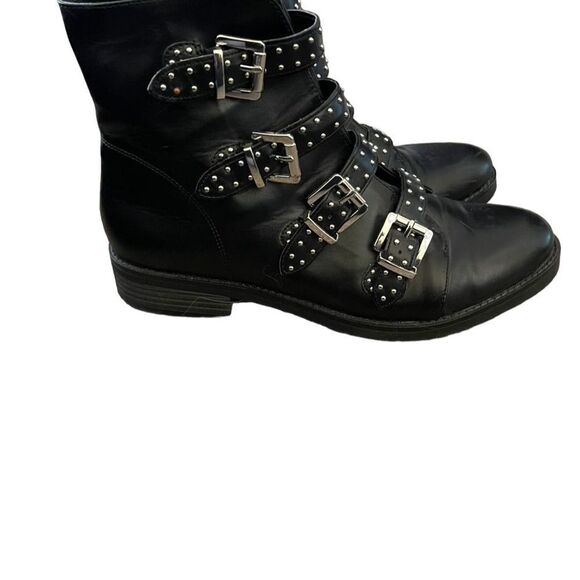 Madden Girl Shoes - Madden Girl Studleyy Women's Black Combat Boots Size 10M